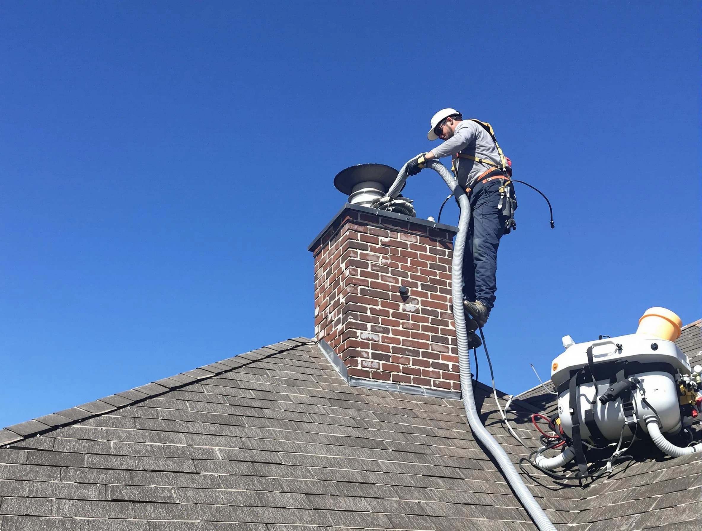 Dedicated Spring Hill Chimney Sweep team member cleaning a chimney in Spring Hill, TN