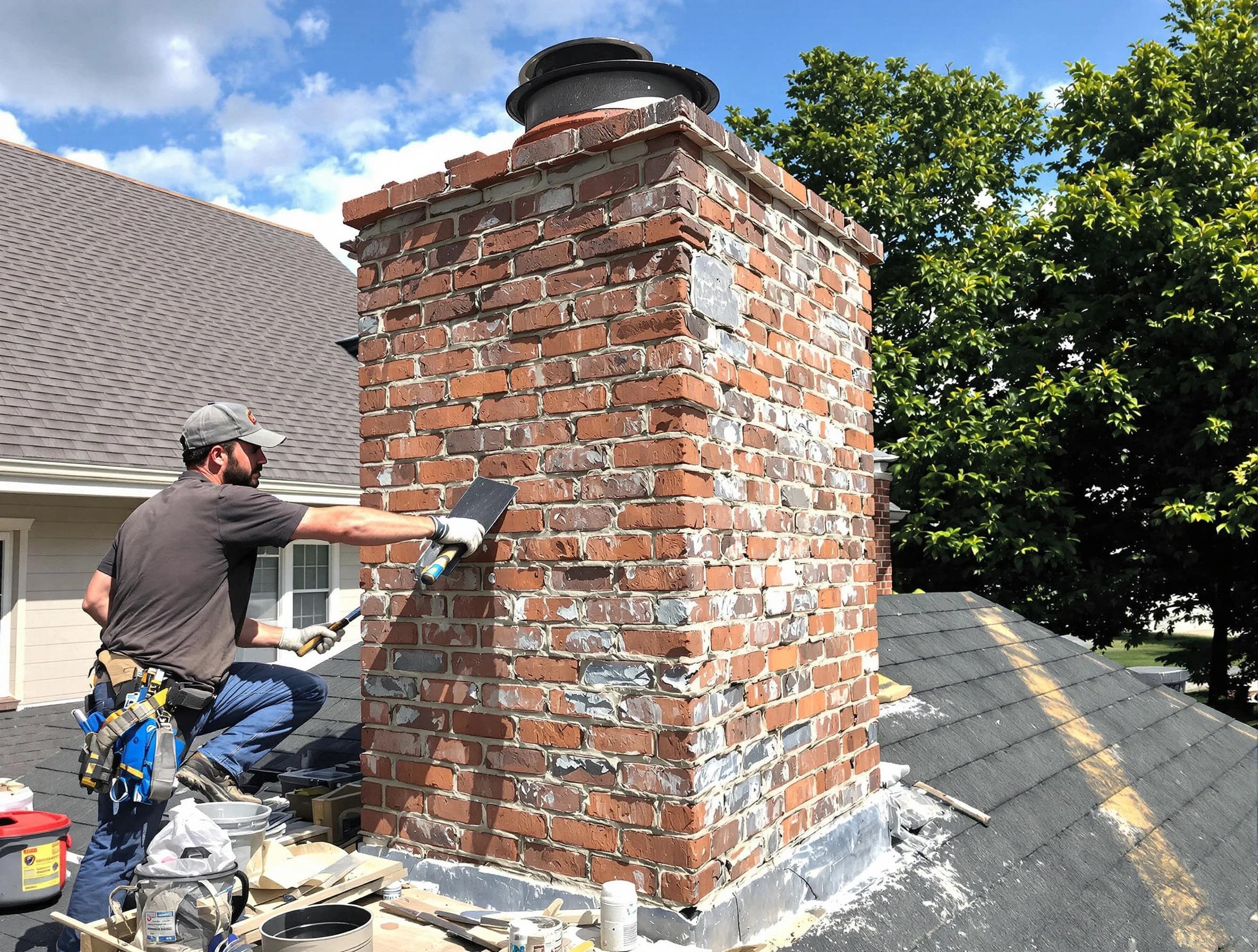 Completed chimney rebuild by Spring Hill Chimney Sweep in Spring Hill, TN