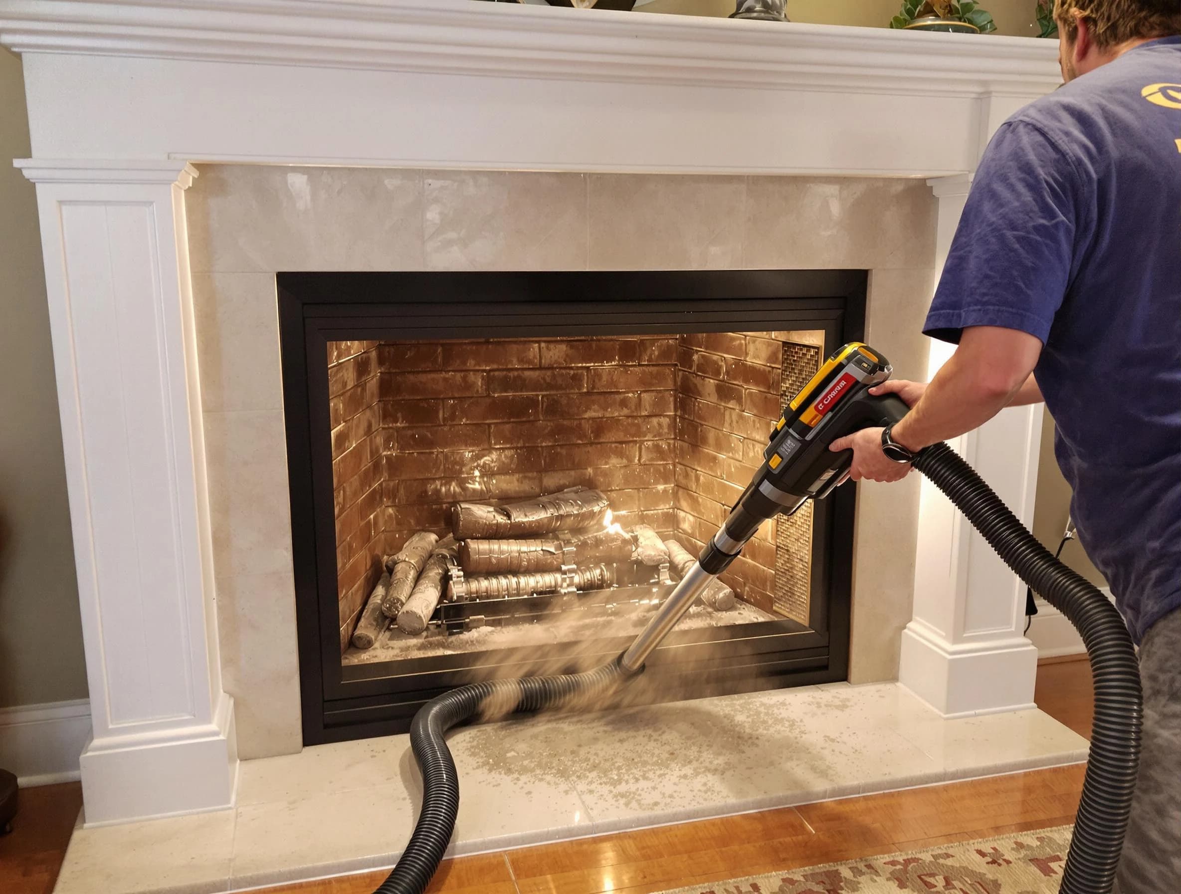 Fireplace cleaning performed by Spring Hill Chimney Sweep in Spring Hill, TN