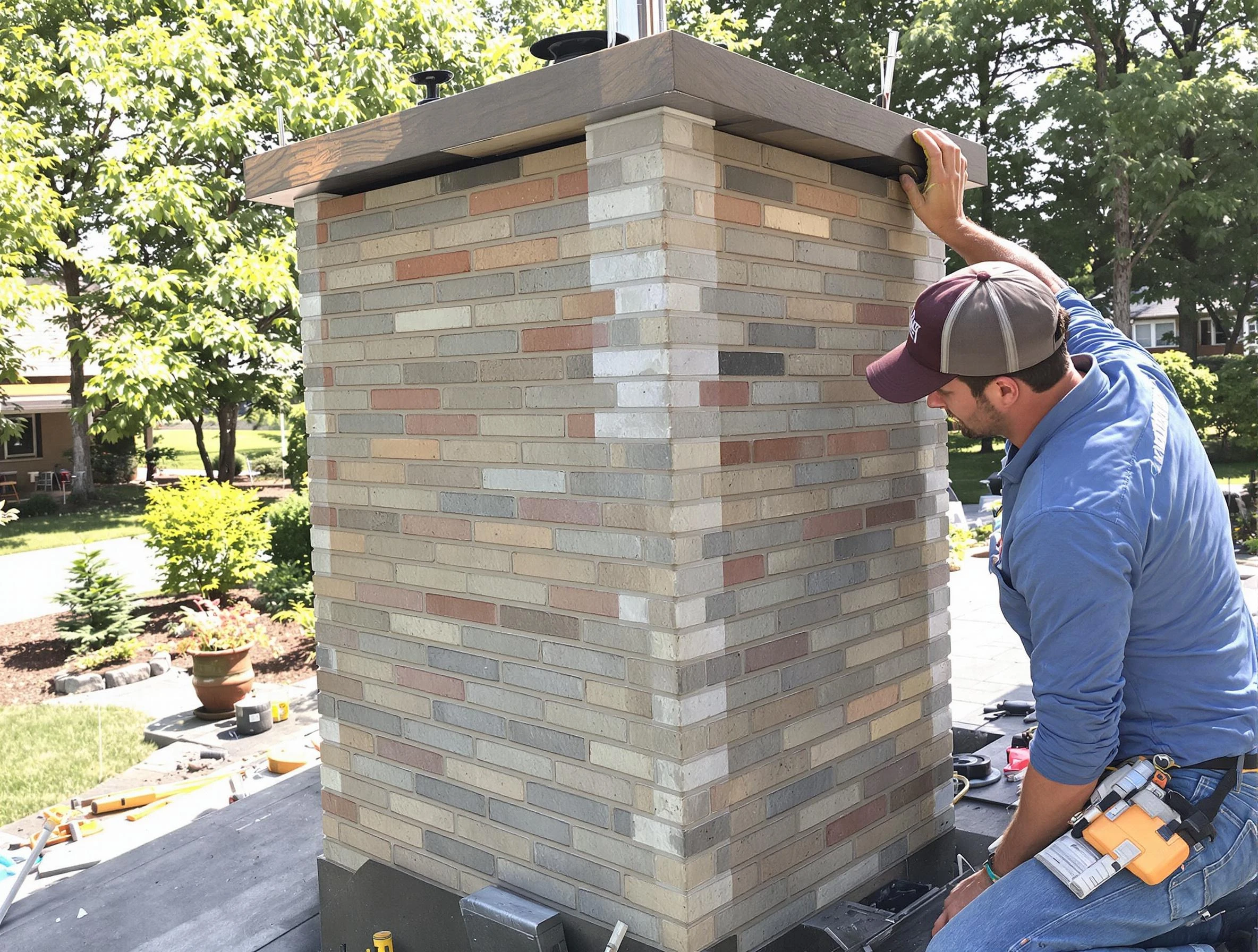 Spring Hill Chimney Sweep completing a modern chimney remodel in Spring Hill, TN