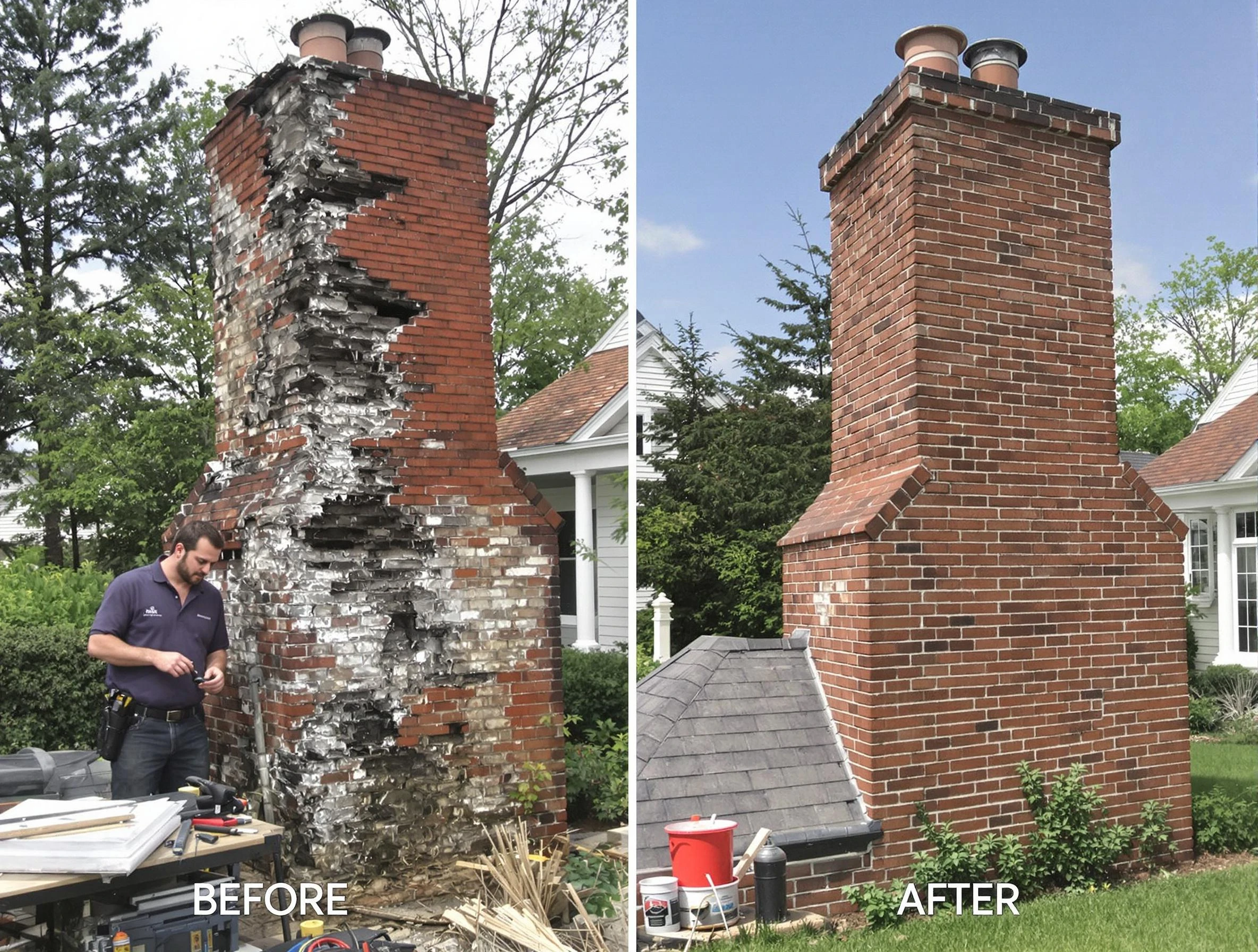 Spring Hill Chimney Sweep performing a full chimney restoration in Spring Hill, TN