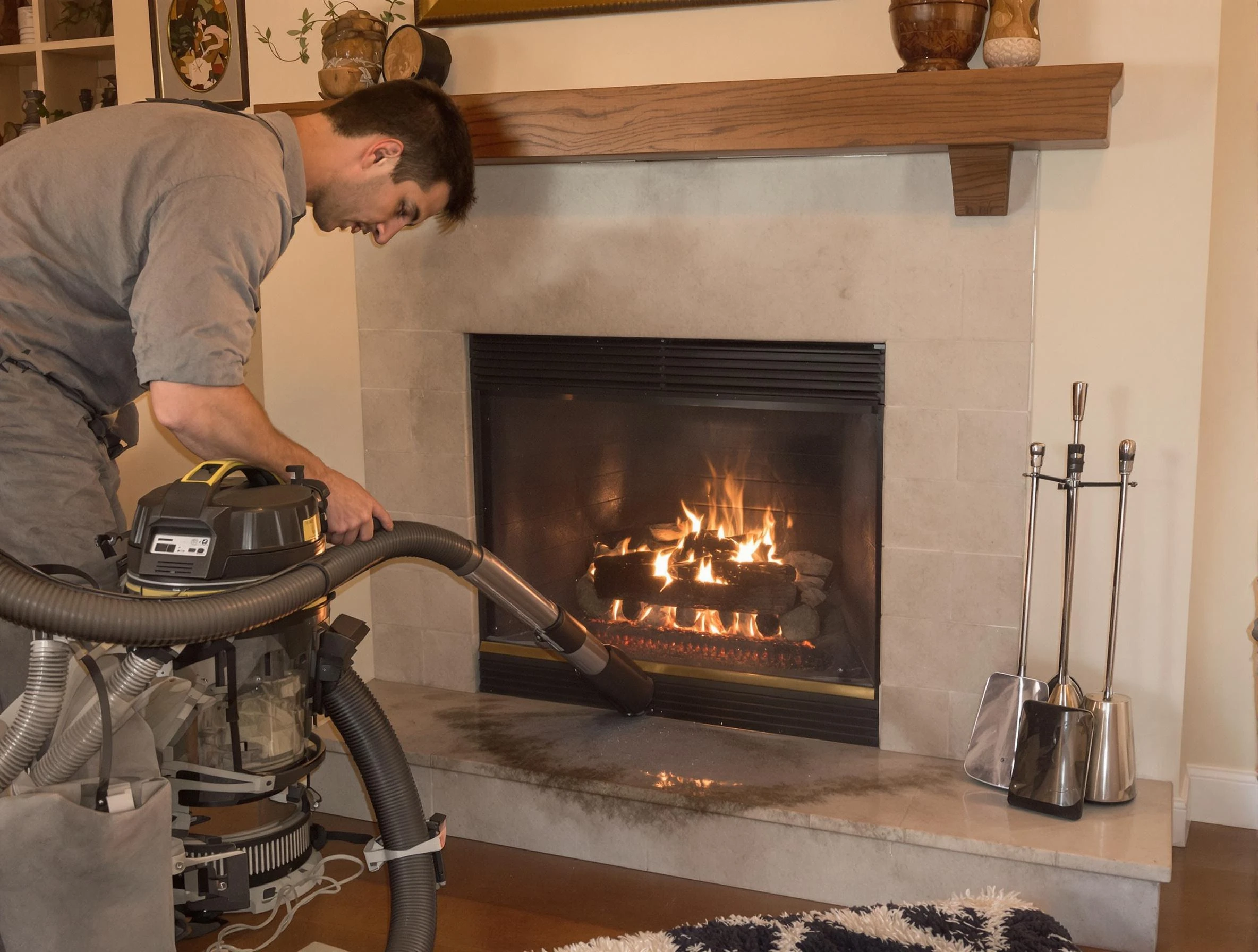 Routine fireplace upkeep by Spring Hill Chimney Sweep in Spring Hill, TN