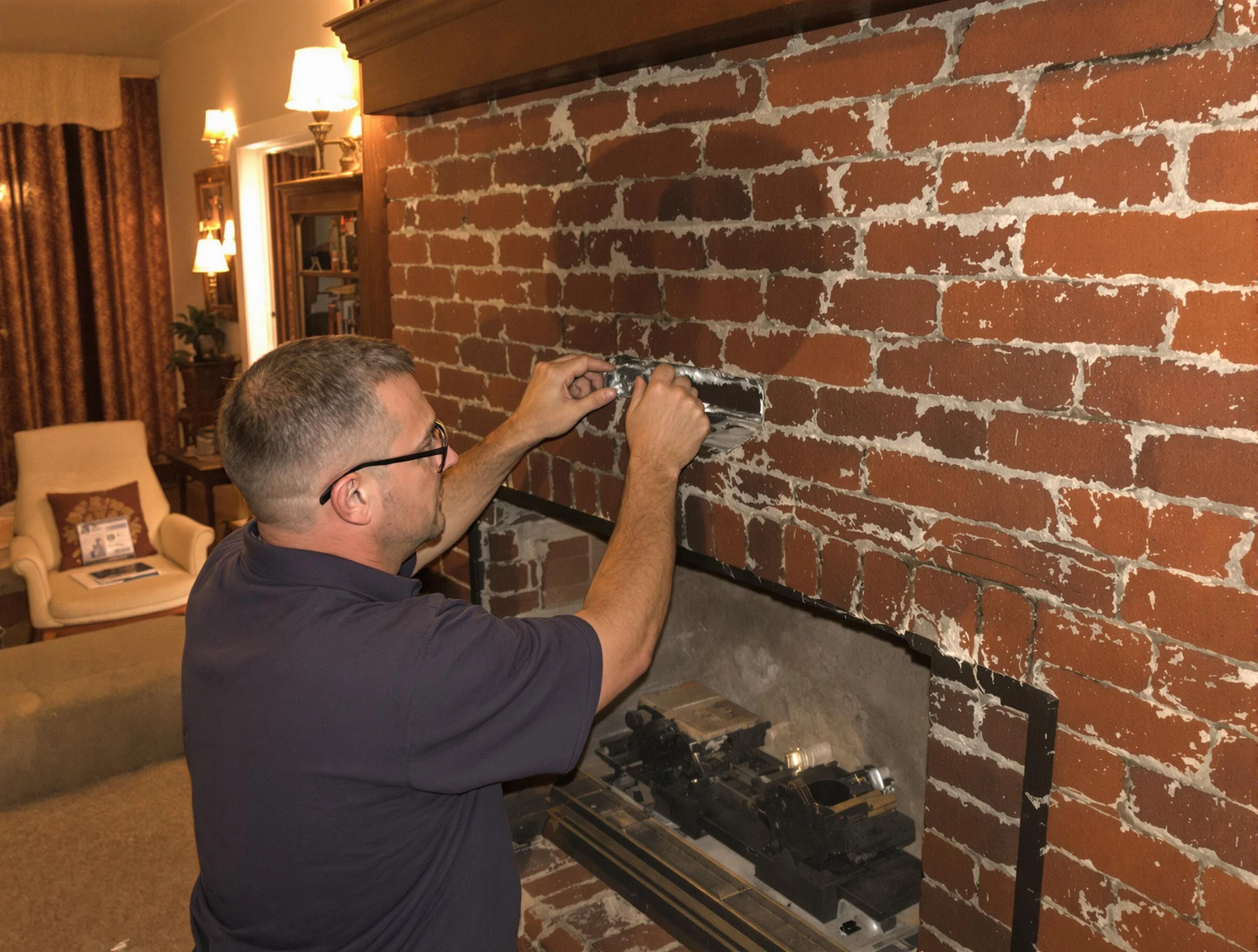 Spring Hill Chimney Sweep expert fixing a fireplace in Spring Hill, TN